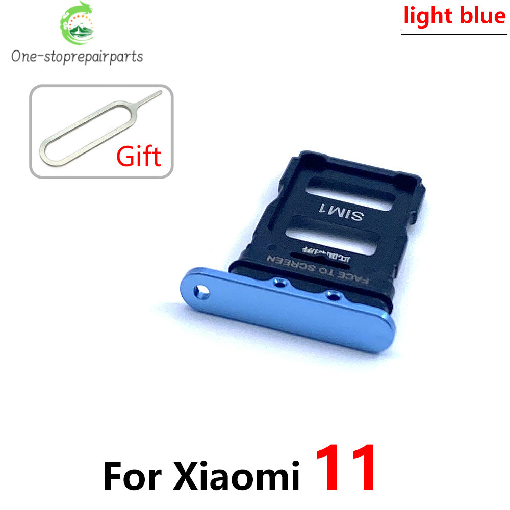 New SIM Card Slot SD Card Tray Holder Adapter For Xiaomi Mi 11 11T Mi11 Pro Lite Replacement Parts Black Blue Silver Xiaomi  Xiao mi phone repair parts