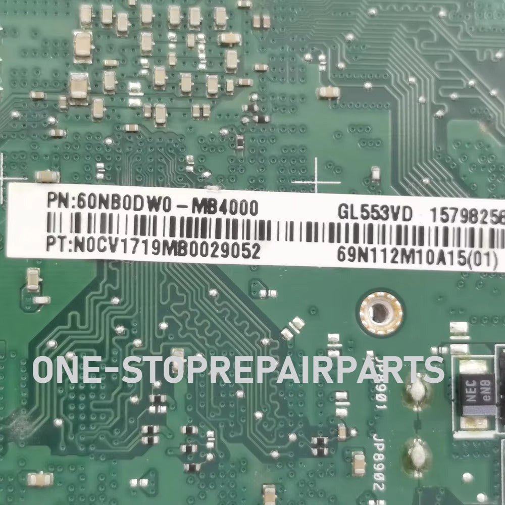 100% Test GL553VD Mainboard for ASUS ROG GL553VE GL553VW FX53VD ZX53V 60NB0DW0-MB400 Laptop Mainboard with i5-7300HQ i7-7700HQ CPU GTX1050/1050Ti GPU ASUS laptop repair parts
