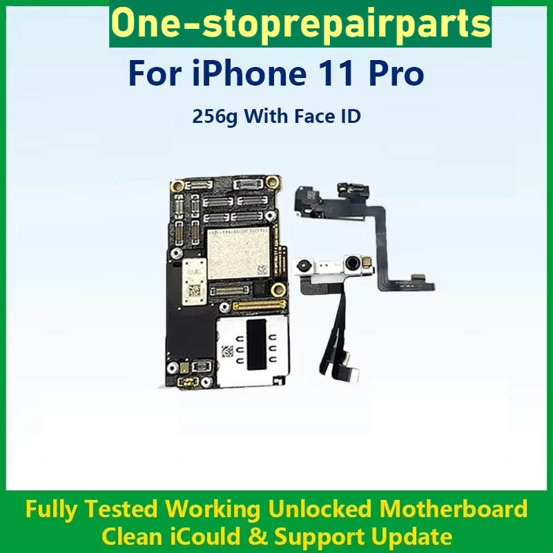 Fully Tested Working Well Motherboard For iPhone 11 Pro Max With/Without Face ID Cleaned iCloud And Support Update Logic Board iPhone phone repair parts