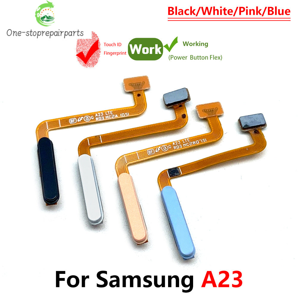 For Samsung A23 4G 5G A235F A236 A236B Home Button Fingerprint Sensor Flex With Power Key Button Flex Cable Samsung phone repair parts