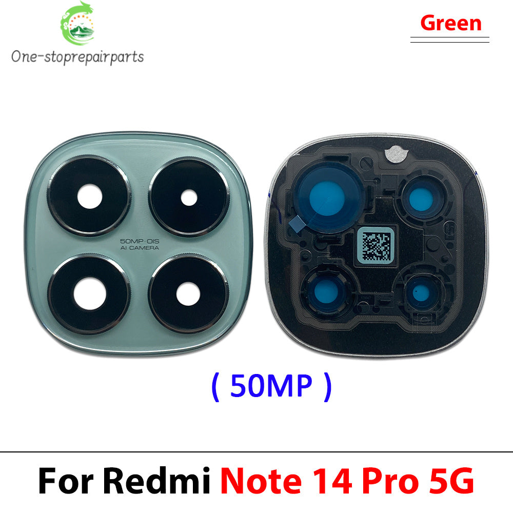 Back Rear Camera Glass Lens Circle Cover Frame With Adhensive For Xiaomi Redmi Note 14 Pro 4G 5G 200MP 50MP Replacement Parts  Xiaomi  Xiao mi phone repair parts