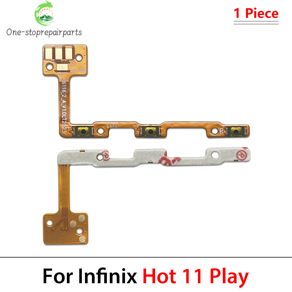 10Pcs, Power Switch On/Off Button Volume Key Button Flex Cable For infinix Hot 10 11 12 12i 20 30 30i 40 40i 50i Play Pro 4G 5G  infinix phone repair parts