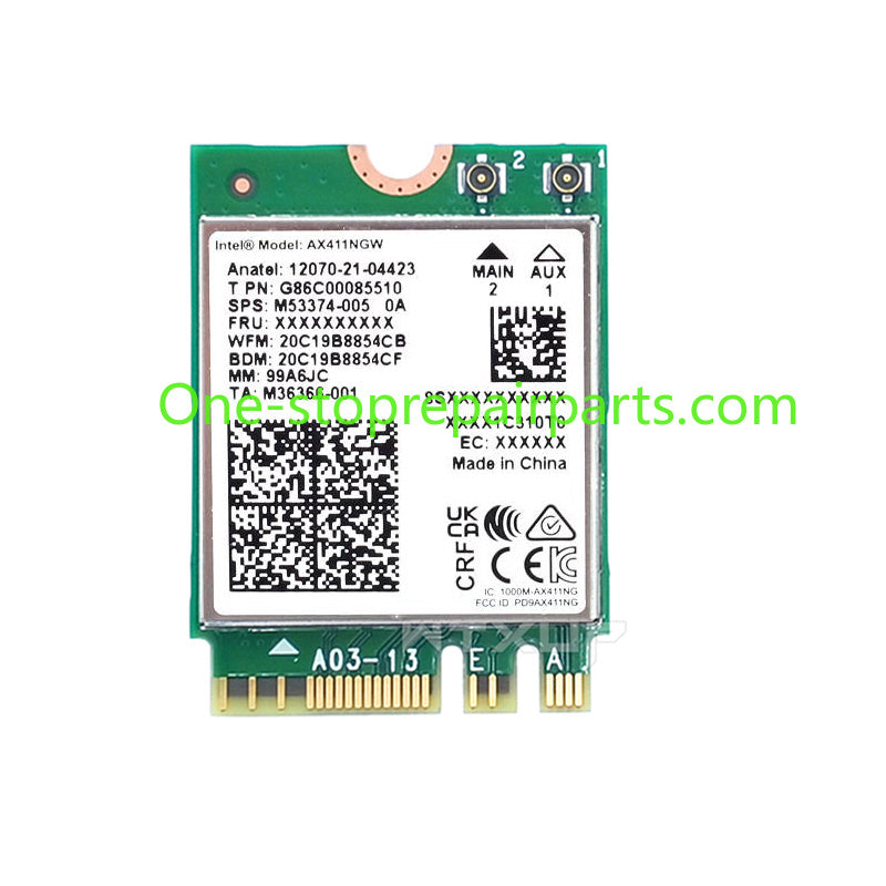 Laptop computer Wifi Card for Intel 9560NGW AX203NGW AX201NGW AX211NGW  Killer1675I 1650I 1550I 9462 9461NGW CNVio IPEX4 WIFI6E Wi-Fi 6E Bluetooth 5.3 Wireless Card