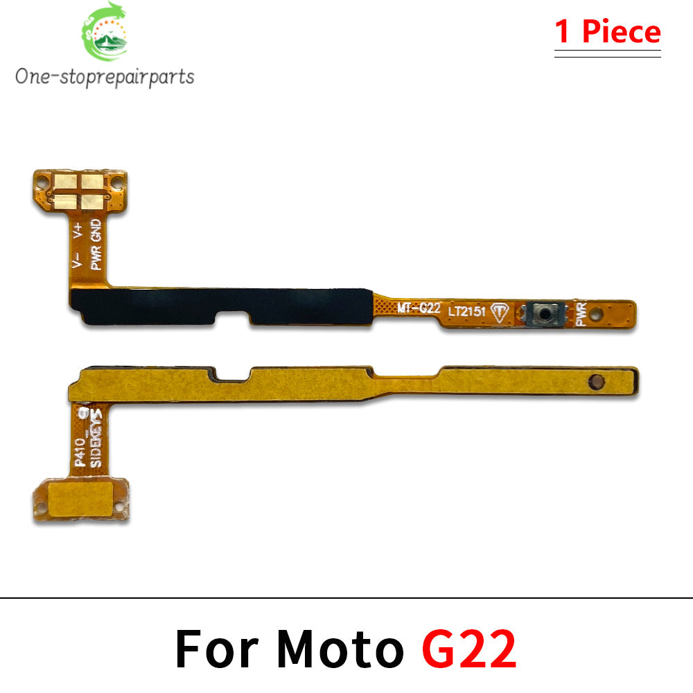 10Pcs, Power On Off Volume Button Key Flex Cable For Motorola Moto G22 G32 G52 G62 G72 G82 G13 G23 G53 G73 G04 G14 G34 G54 G84 Motorola phone repair parts