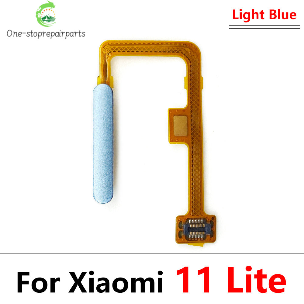 New For Xiaomi Mi 11 Mi11 Lite Fingerprint Sensor Home Return Key Menu Button Flex Ribbon Cable Black White Blue Green Xiaomi  Xiao mi phone repair parts