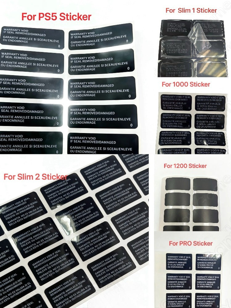 20Pcs/Lot Replacement for Ps4 1000 11XX 1200 20xx Slim Pro Housing Host Warranty Sticker for Ps5 Console Case Shell Label Seal Game console repair parts