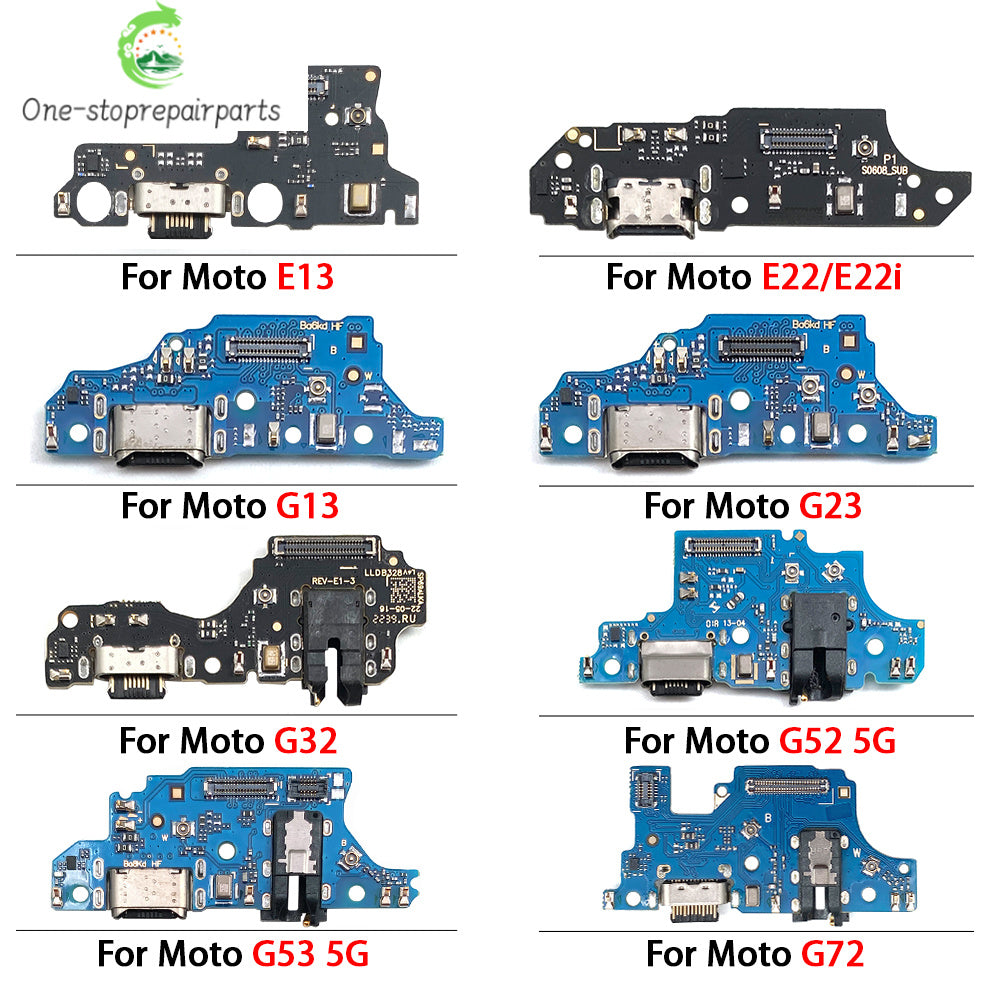 For Motorola Moto E13 E22 E20 E30 E32 G13 G22 G23 G32 G52 G53 G82 G72 USB Charging Port Dock Charger Connector Board Flex Cable Motorola phone repair parts