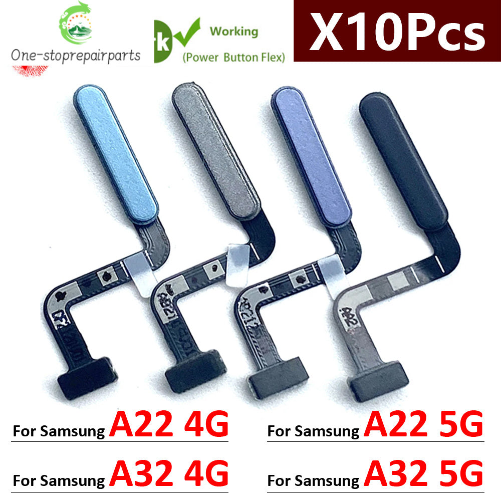 10Pcs, New For Samsung A22 A32 4G 5G Fingerprint Sensor Home Return Key Menu Button Flex Ribbon Cable Samsung phone repair parts