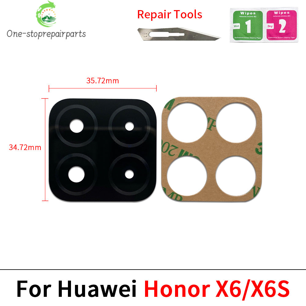 100Pcs, Back Rear Camera Glass Lens With Adhesive For Huawei Honor X5 X6 X6s X6A X6B X7 X7A X7B X8 X8A X8B X9 X9A X9B 4G 5G Huawei phone repair parts