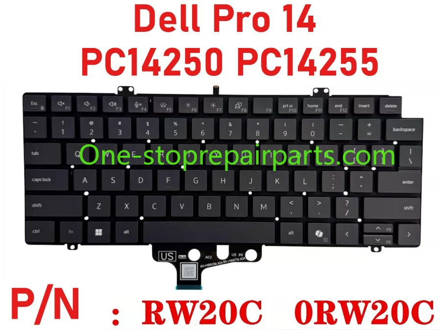 Dell Pro 14 PC14250 PC14255  lcd back cober uppler palmrest bezel bottom hinge cover keyboard touchpad 0K2C6C 0DK0V6 0MCMRV