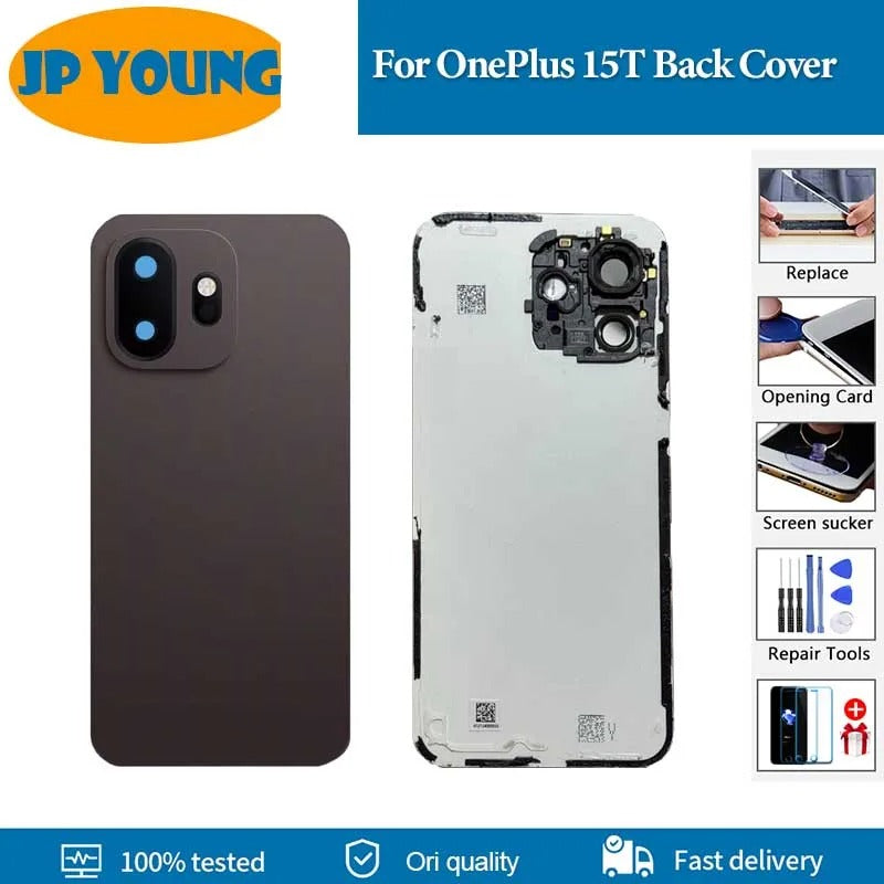Back Cover For OnePlus 15T Back Battery Cover Housing Door Rear Case For OnePlus 15T 1+15t PLZ110 Back Cover + Adhesive Replace
