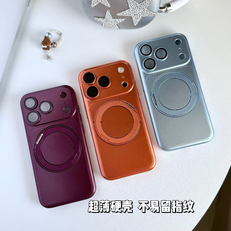 Frosted pivot case For iPhone 18promax mobile phone case New iPhone17 with invisible rotating bracket Lens film All-inclusive protection 16Pro light luxury men's and women's shell Phone Accessories