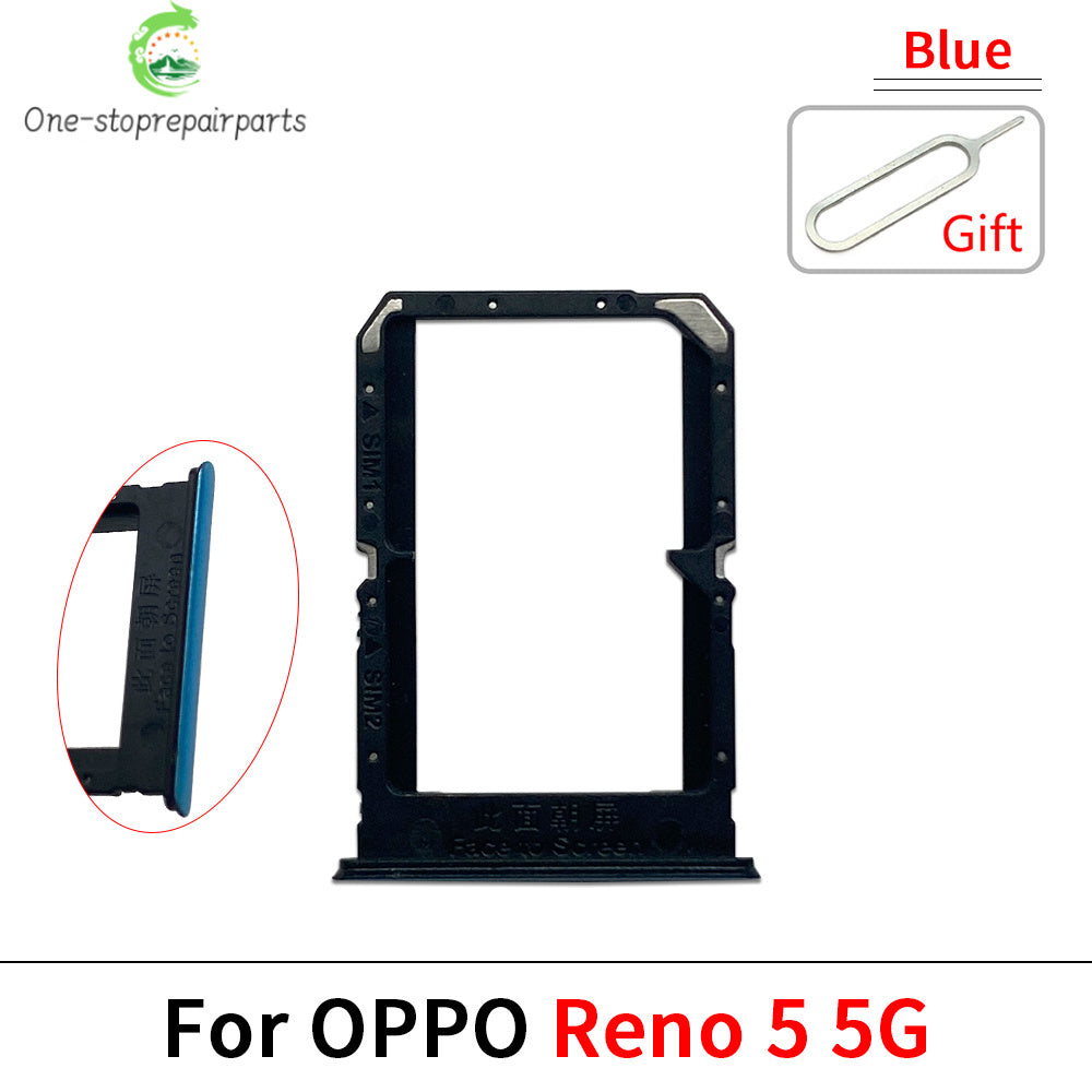 New For OPPO Reno 5 6 8 10 8T Pro Lite 4G 5G SIM Card Slot SD Card Tray Holder Adapter OPPO phone repair parts