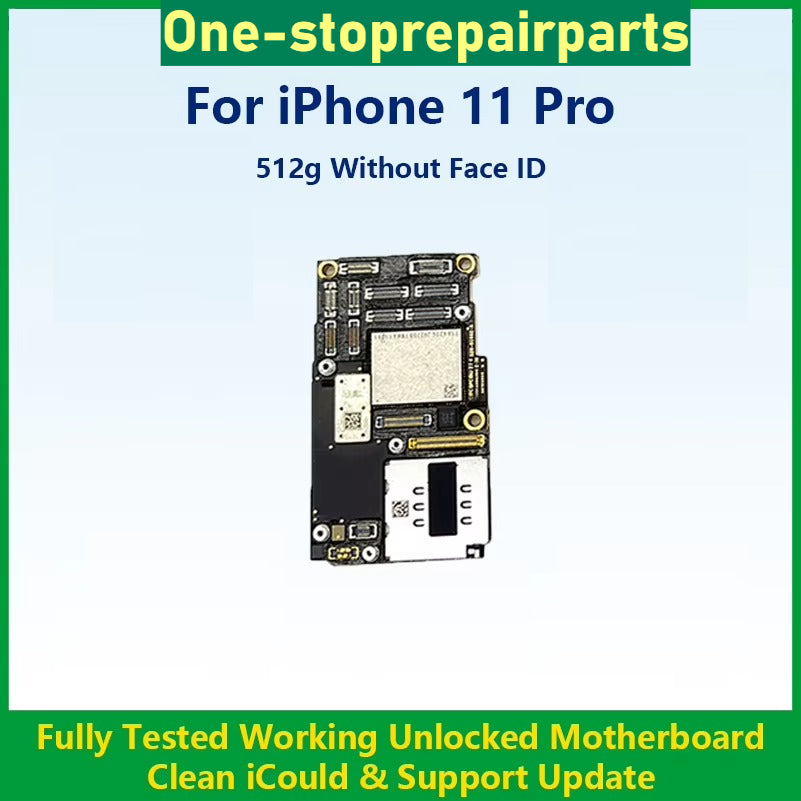 Fully Tested Authentic Motherboard For iPhone 11 Pro Max 64g/256g Unlocked Mainboard With Face ID Cleaned iCloud Fast Shipping iPhone phone repair parts