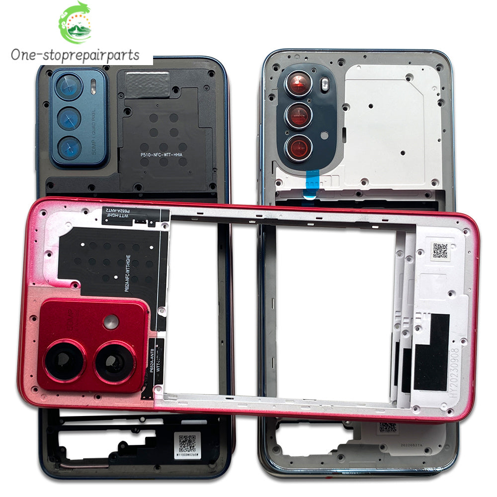 10Pcs， For Motorola For Moto G22 G42 G52 G82 G84 Middle Housing Cover Frame Bezel with Lens Glass Frame Parts Motorola phone repair parts