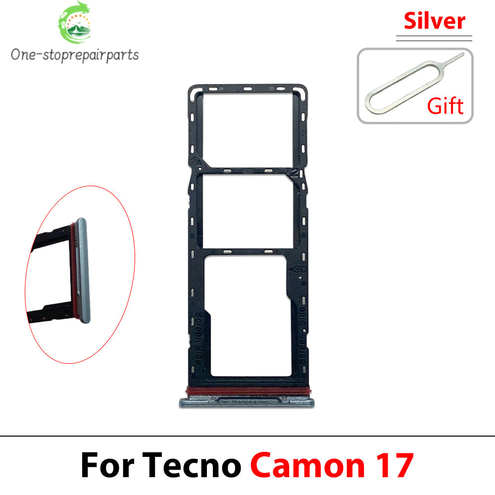New For Tecno Camon 16 17 17P 18 18P 19 20 Pro Neo Premier SIM Card Slot SD Card Tray Holder Adapter Repair Parts Tecno phone repair parts