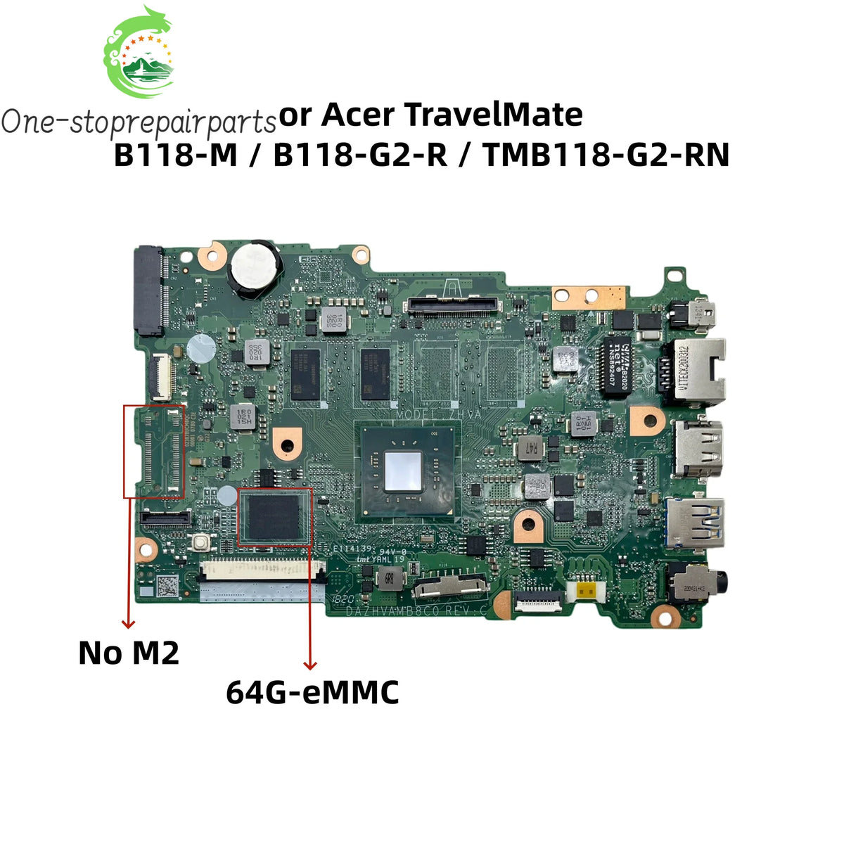 DAZHVAMB8C0 For Acer TravelMate B118-M B118-G2-R TMB118-G2-RN Laptop Motherboard With N4100 N5000 N5030 CPU 4G/8G-RAM NBVHR11016 Acer laptop repair parts