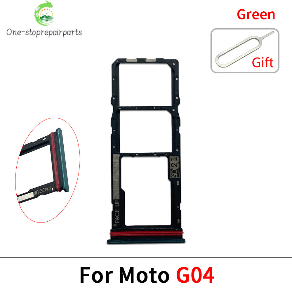 SIM Card Slot SD Card Tray Holder Adapter For Motorola Moto G04 G04s G14 G24 G34 G54 Motorola phone repair parts