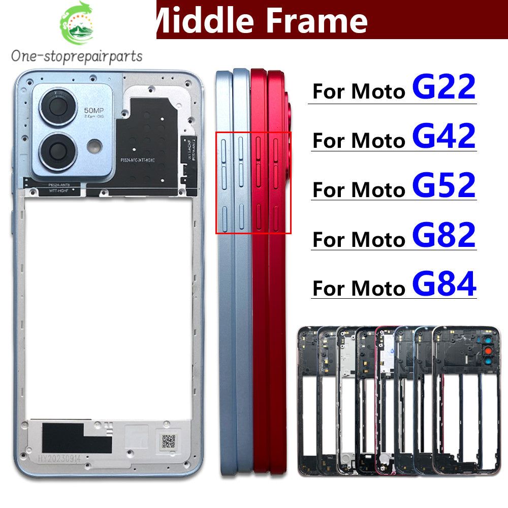 New Middle Frame For Motorola Moto G22 G42 G52 G82 G84 Door Housing Bezel Repair Parts Motorola phone repair parts