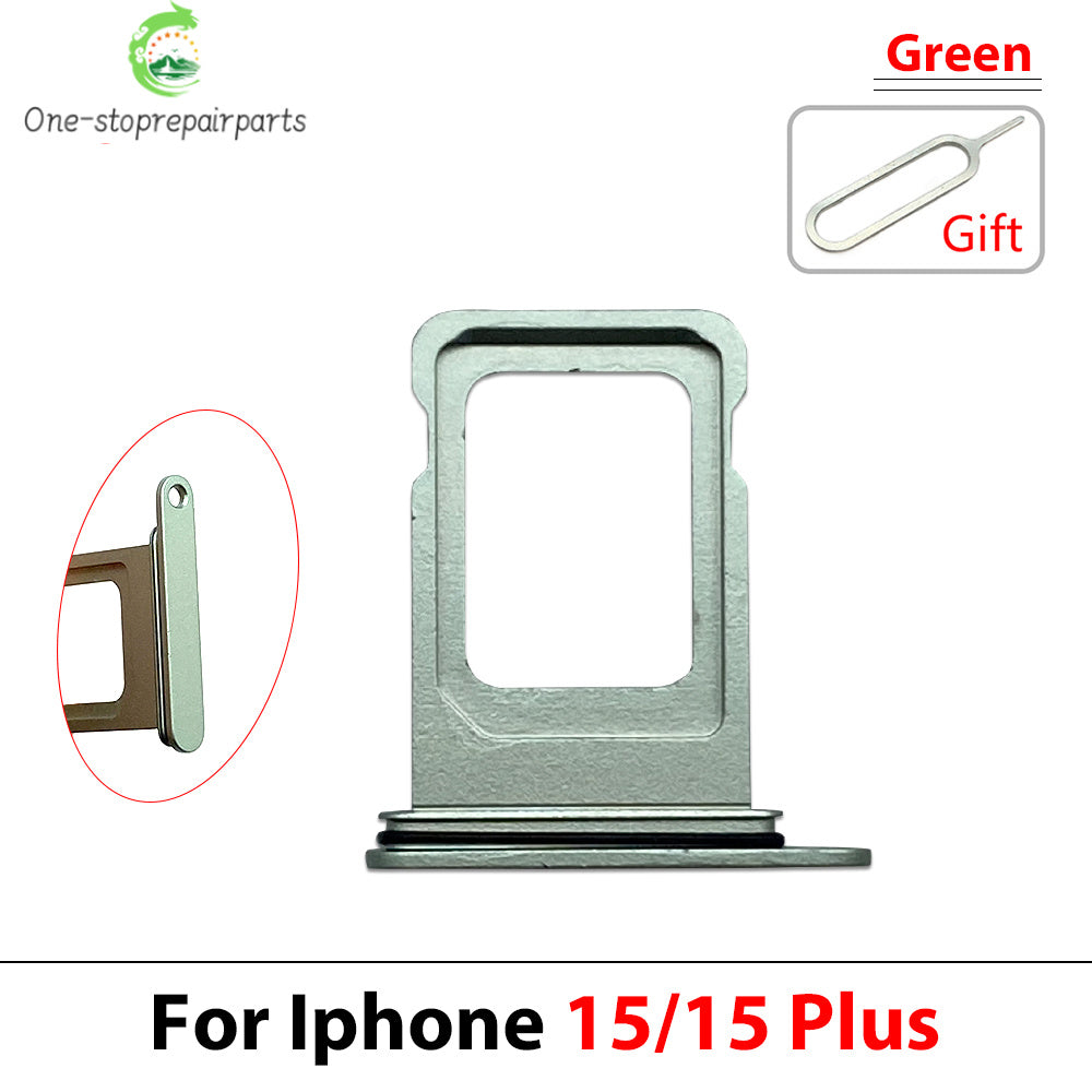 10Pcs, Dual SIM & Single SIM Card Slot SD Card Tray Holder Adapter For iPhone 15 Pro Max Plus iPhone phone repair parts