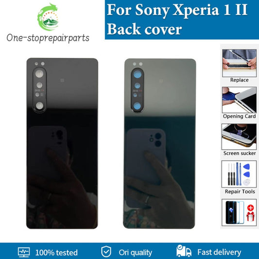 Original New For Sony Xperia 1 II Back Battery Cover Glass Housing Rear Door Case Parts With Camera Lens Replacement Sony phone repair parts
