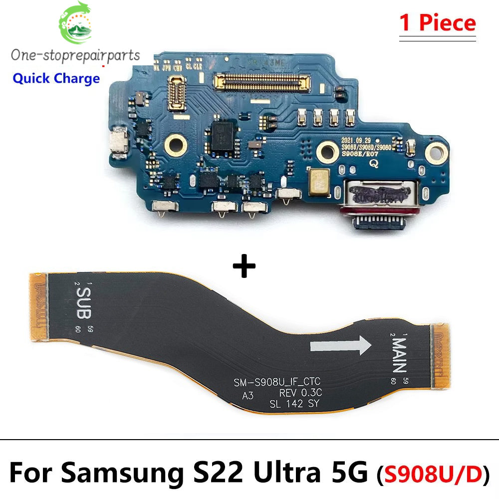 New USB Charger Charging Dock Port Connector Main Board Flex Cable For Samsung S22 S23 Plus Ultra 5G S901 S906 S908 S911 S916 Samsung phone repair parts