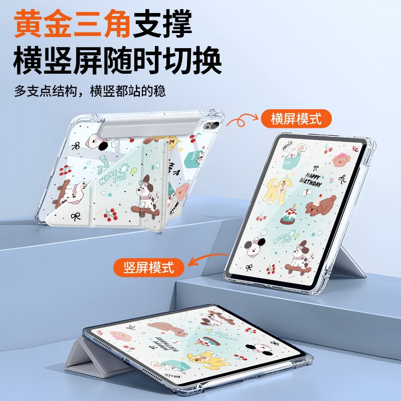 For Huawei matepad11.5 protective case air12 flat case acrylic 2026 new 115s buckle pro12.2 inch transparent 2023 with pen slot se10.4 soft light version Apple Rabbit Tablet Accessories