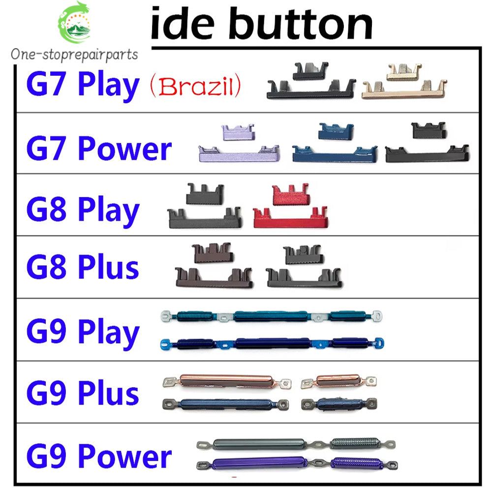 New Side Volume Button Power ON / OFF Buttton Key Set For Motorola Moto G9 G8 G7 Play Plus Power Lite Replacement Parts Motorola phone repair parts
