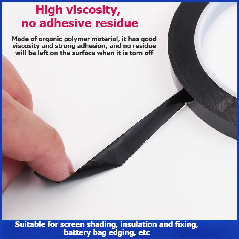 Mobile phone battery cell insulation sticker - Specialized for sealing and edge wrapping of lithium battery small boards - Black all-coverage anti-glare heat-resistant tape - Repair Tools