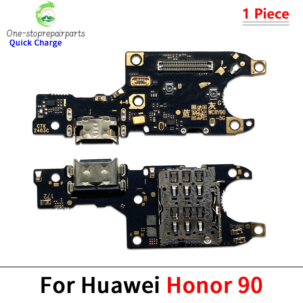 10Pcs, USB Charging Port Dock Charger Plug Connector Board Flex Cable For Huawei Honor 60 70 80 90 Pro Se Magic 4 5 6 Pro Lite Huawei phone repair parts