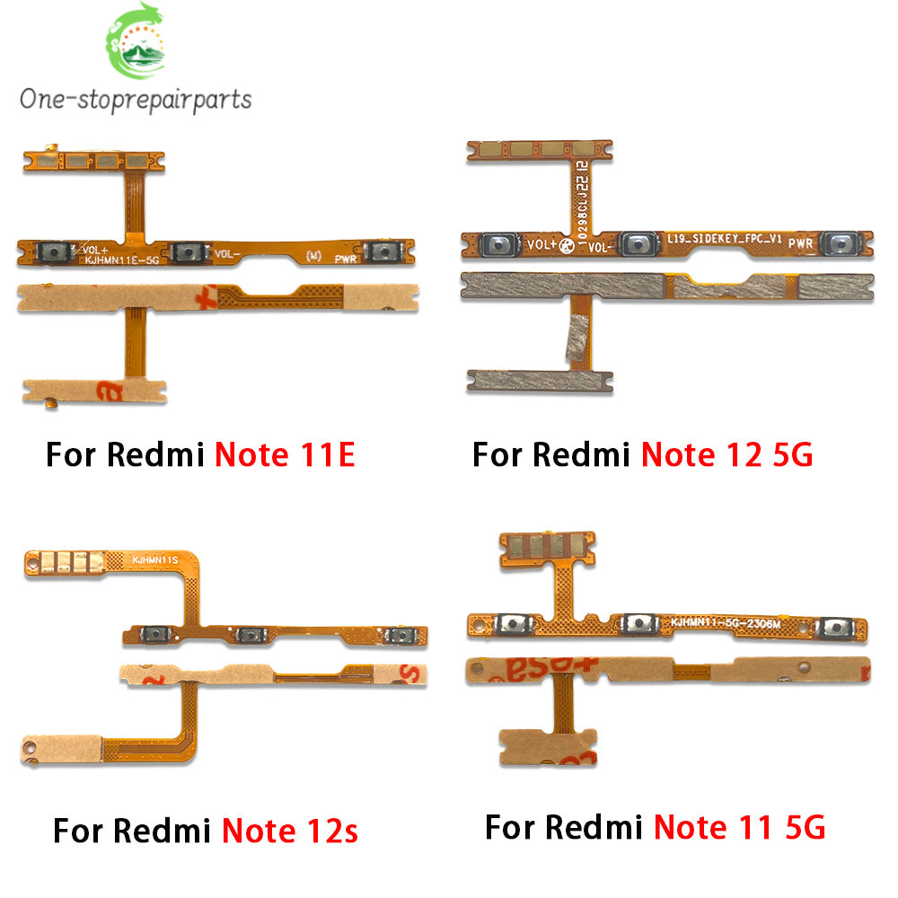 Power On Off Volume Side Button Key Flex Cable For Xiaomi Redmi Note 10 10s 11 11s 11T 11E 12 12s 13 Pro Plus 4G 5G　  Xiaomi  Xiao mi phone repair parts