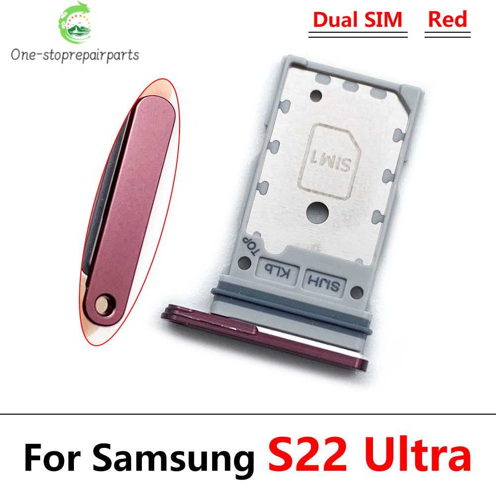 SIM Card Tray Slot Holder Adapter Accessories For Samsung S22 / S22 Plus / S22 Ultra Samsung phone repair parts