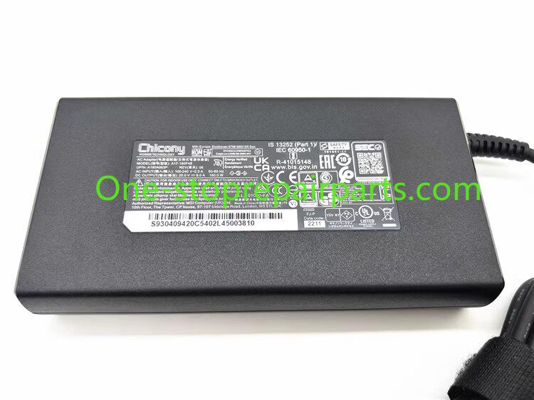 AC Power Adapter Charger for MSI Chicony 180W 5.5*2.5MM 4.5*3.0MM X17 X15 AT 22 20V9A A17-180P4B 180W