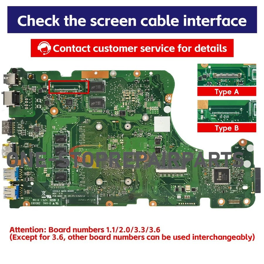 X555L A555L K555F F555L Mainboard For ASUS X555LD X555LP X555LN X555LB X555LI X555LF X555LJ X555LDB Laptop Motherboard i3 i5 i7 ASUS laptop repair parts
