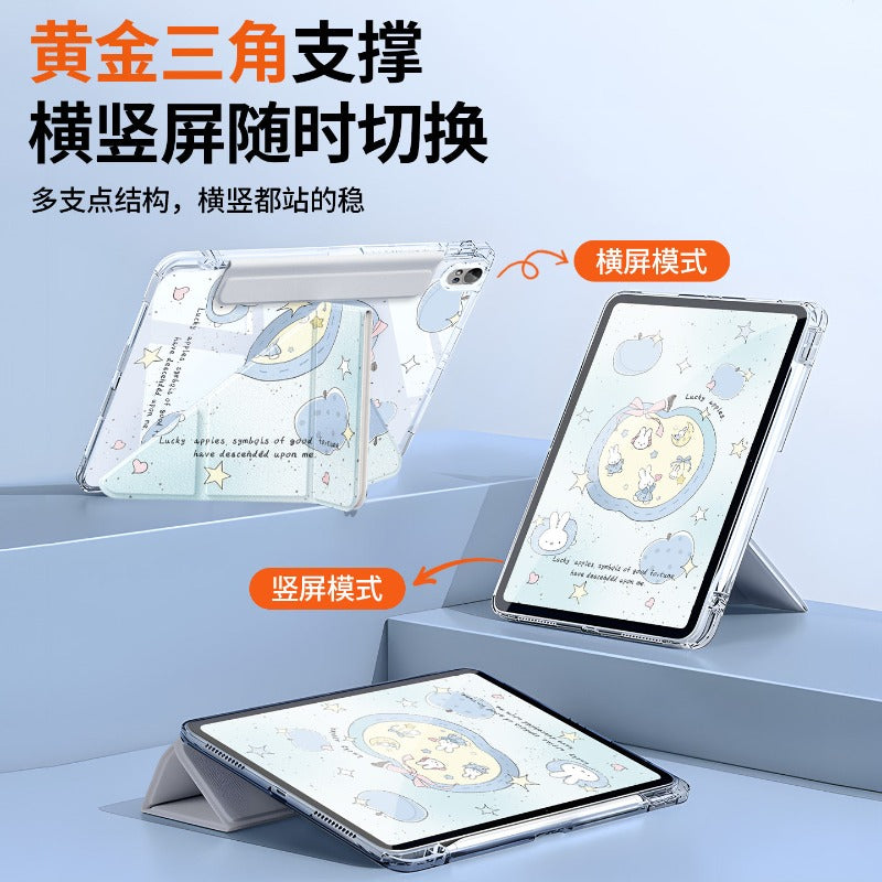 For Huawei matepad11.5 protective case air12 flat case acrylic 2026 new 115s buckle pro12.2 inch transparent 2023 with pen slot se10.4 soft light version Apple Rabbit Tablet Accessories