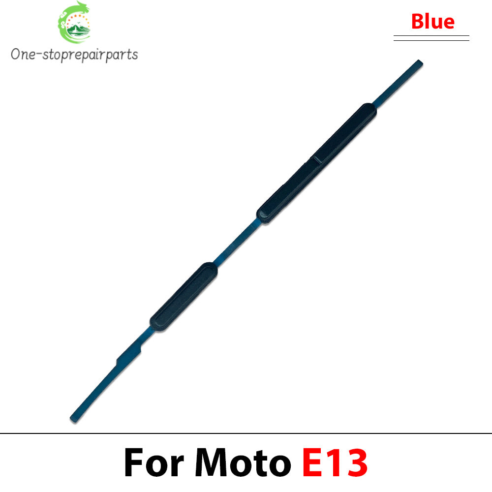 10Pcs, Side Volume Button + Power ON / OFF Buttton Key Set Replacement Parts For Motorola Moto E13 E14 E20 E30 E40 E22 E32 Motorola phone repair parts