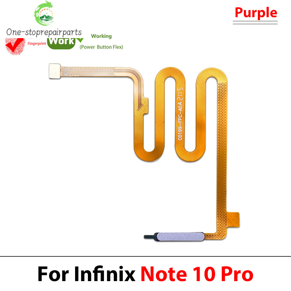 Fingerprint Home Button Fingerprint Menu Return Key Recognition Sensor Flex Cable For infinix Note 10 12 Pro 4G 5G  infinix phone repair parts