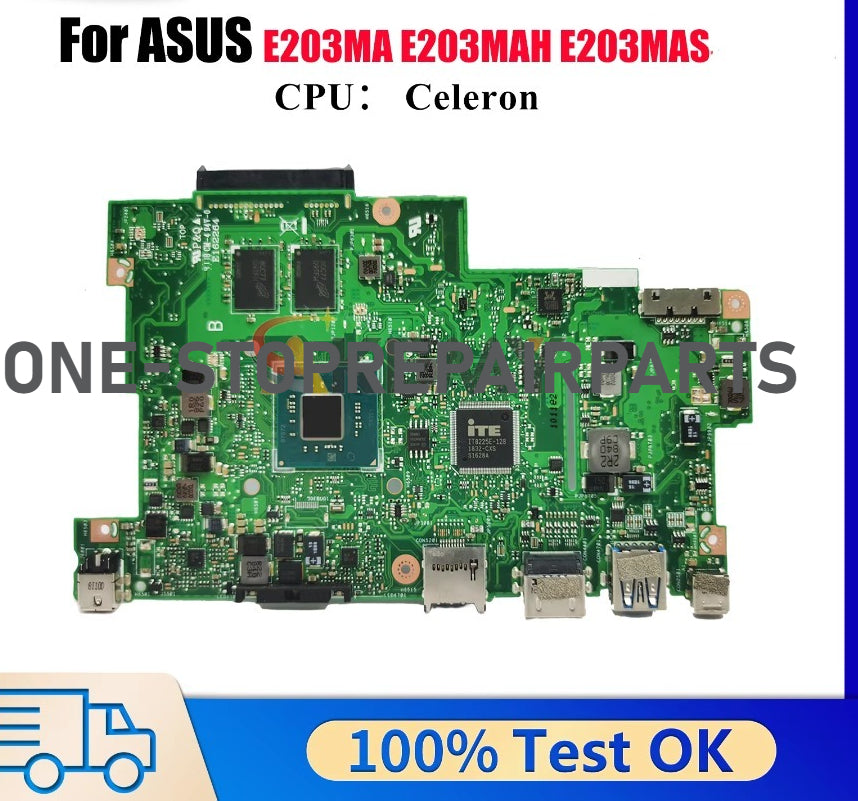 E203MA Laptop Motherboard For ASUS EeeBook E203MAH E203MAS L203MA E203MA L203MAH E203M Mainboard With Celeron CPU 100% Tests OK ASUS laptop repair parts
