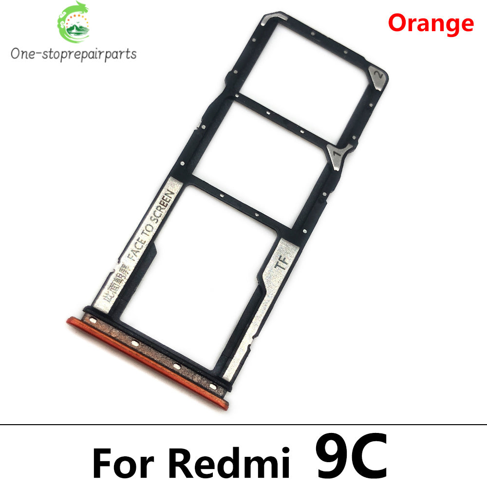 10Pcs/Lot, SIM Card Tray Slot Holder For Xiaomi Redmi 9 9A 9C 9T Replacement Parts Black Blue Green Yellow Orange  Xiaomi  Xiao mi phone repair parts