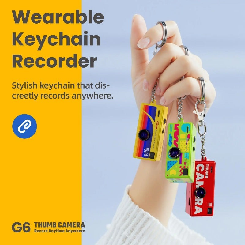 Retro Mini Keychain Thumb Camera 1080P HD Recorder Built-in Flash Auto Focus 130° Wide Angle Lens Screen Portable Pocket Camera