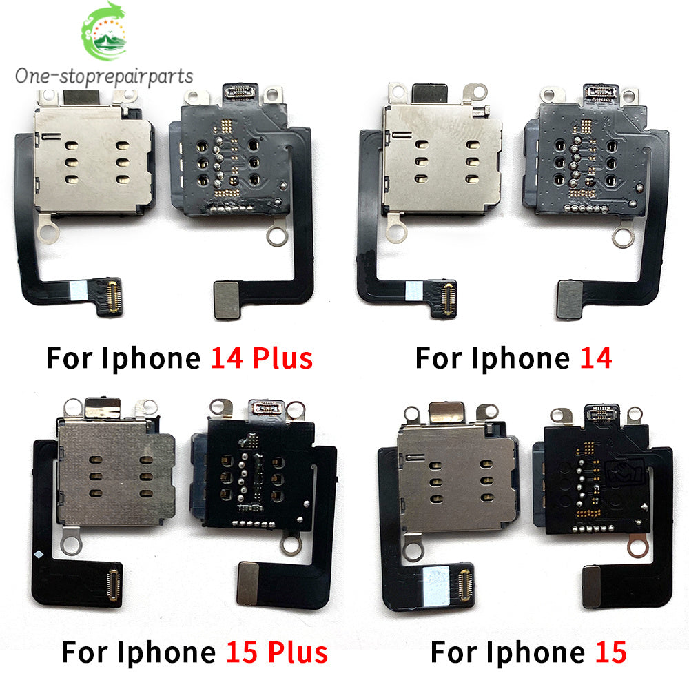 SIM Card Tray Socket Slot Adapter Connector Reader Flex Cable Dual SIM Card For iPhone 11 12 13 14 15 Pro Max Plus Mini iPhone phone repair parts
