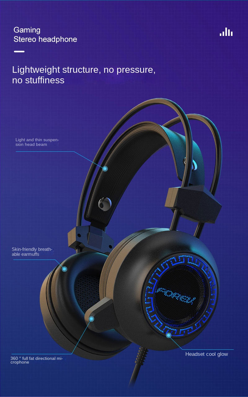 Accessories Headset Luminous Headset FVG93 Wired Wired Headset Desktop Computer Gaming Luminous Gaming Headset