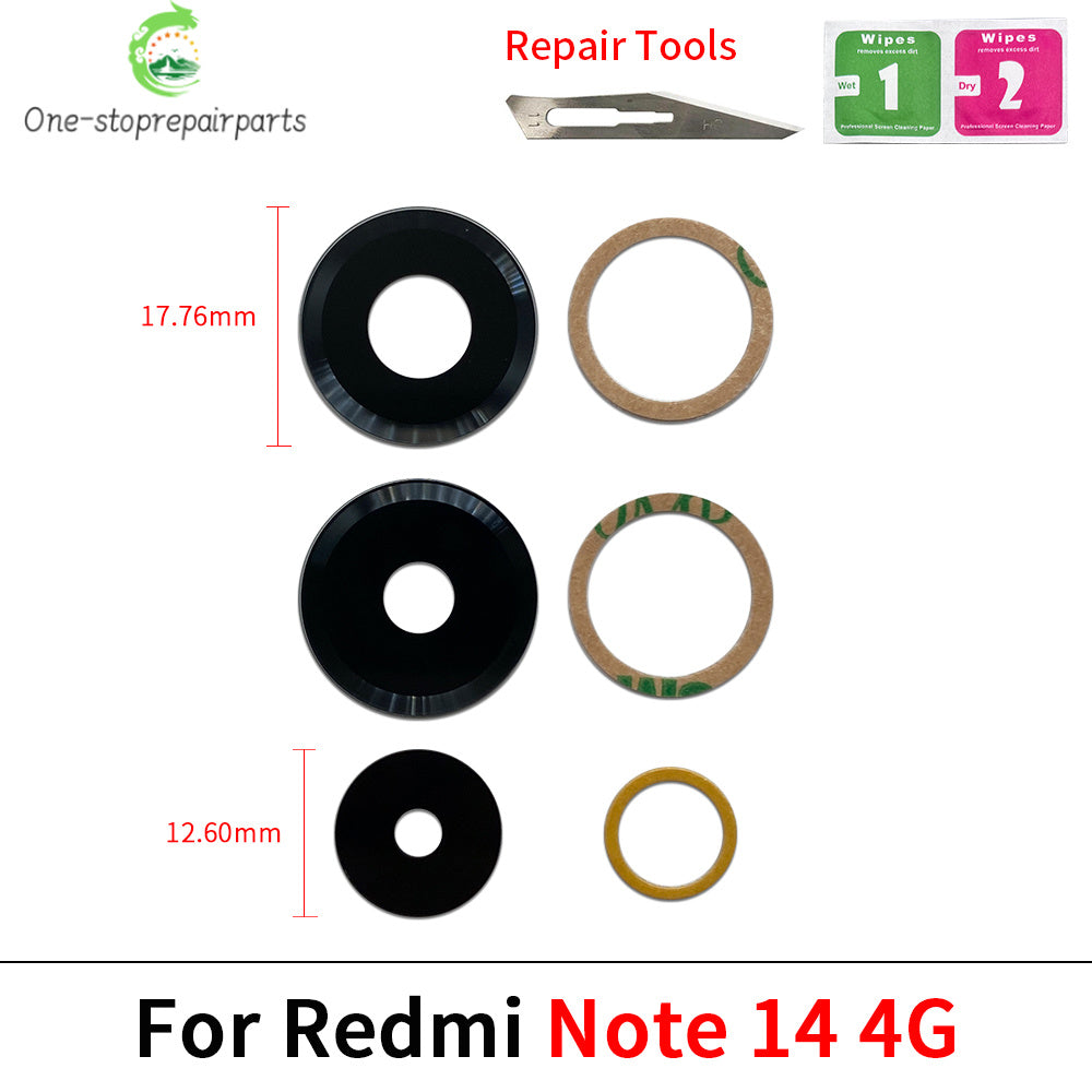 New Camera Glass For Xiaomi Redmi Note 11 12 13 14 Pro Plus 4G 5G Rear Back Camera glass Lens With Glue Adhesive  Xiaomi  Xiao mi phone repair parts