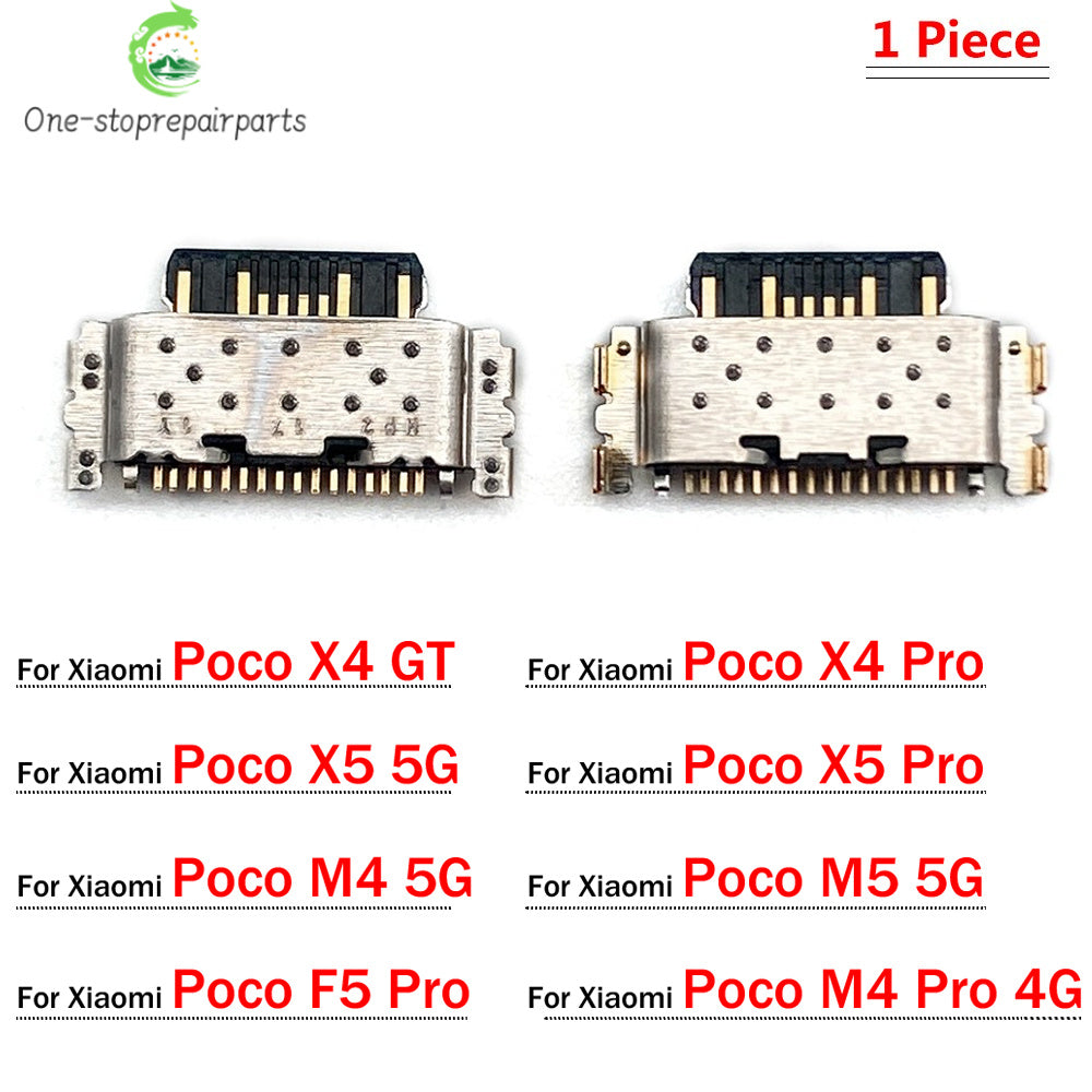 10Pcs, Micro USB Jack Charging Socket Charger Port Plug Dock Connector For Xiaomi Poco X3 X4 X5 M4 M5 F2 F4 F5 Pro GT 4G 5G  Xiaomi  Xiao mi phone repair parts