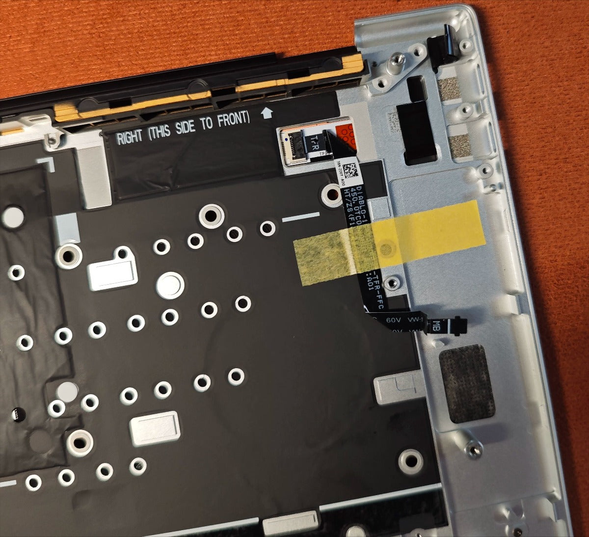 Upper top case trackpad for Dell XPS 16 9640 Palmrest Touchpad Assembly Platinum R3DH0 0R3DH0 JJJ9T 0JJJ9T NDM24 Dell laptop repair parts