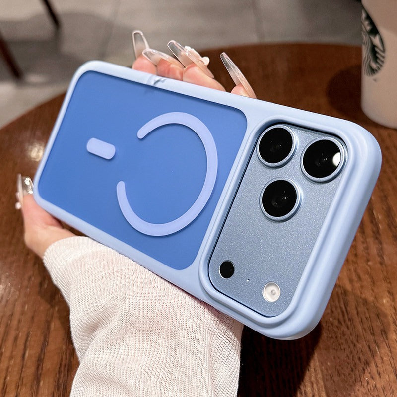 Semi-transparent matte magnetic suction For iPhone 18promax mobile phone case new iPhone17 new color scheme matte texture 16pro large hole lens advanced sense of men and women shell Phone Accessories