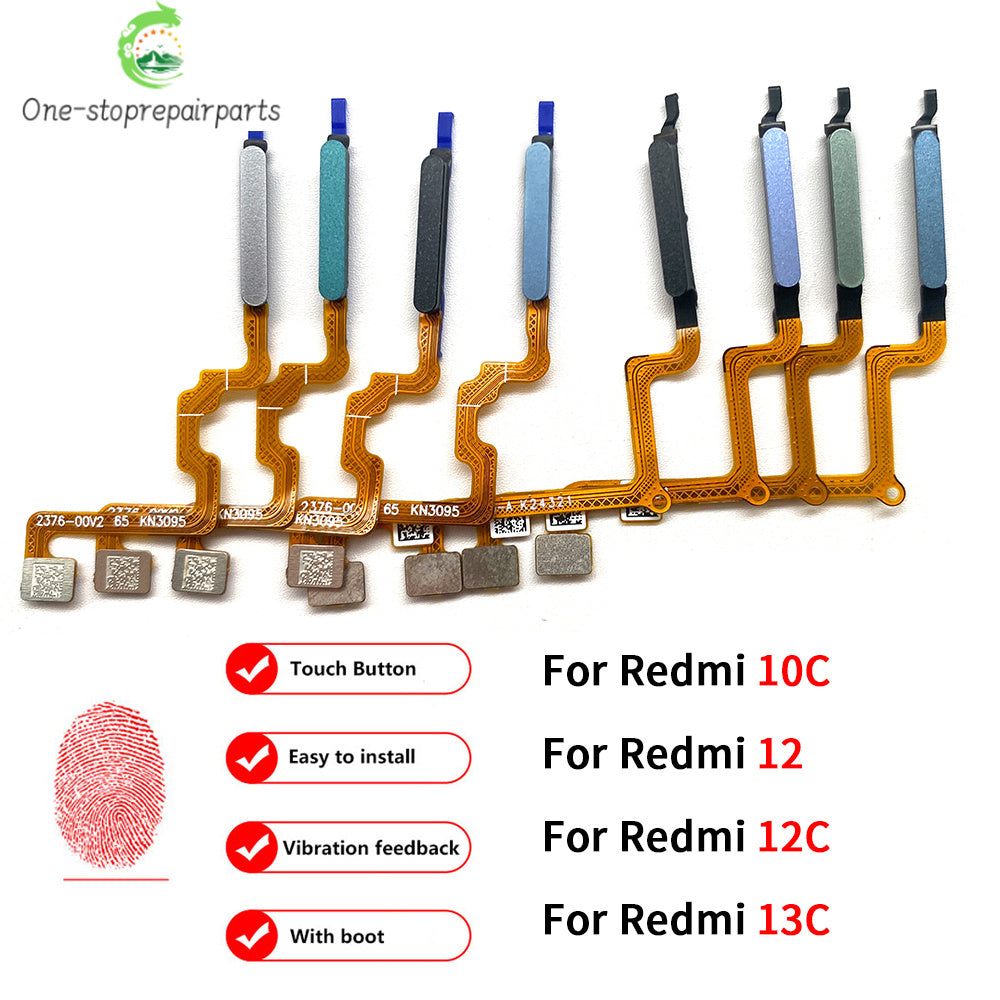 New Fingerprint For Xiaom Redmi 12 12C 13C 10C Home Button Fingerprint Menu Return Key Recognition Sensor Flex Cable Redmi phone repair parts