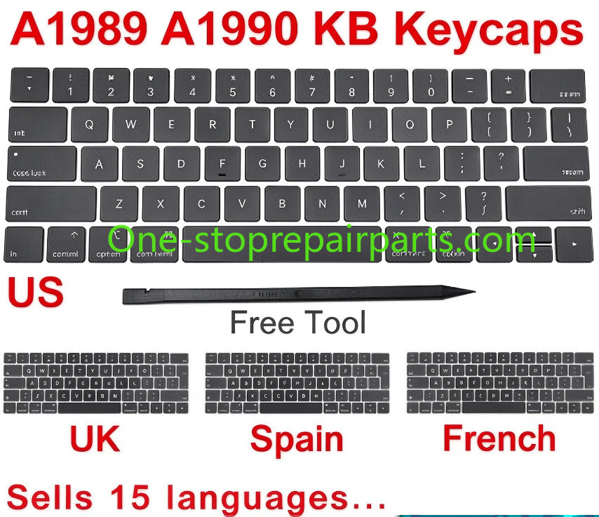 New A1989 A1990 Keyboard keys keycap for Macbook Pro Retina laptop key cap 2018 2019 Year Macbook repair parts