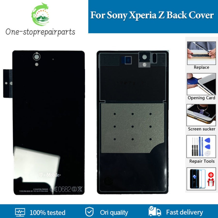 High Quality Back Cover For Sony Xperia Z Back Battery Cover Rear Glass C6603 C6602 C6616 C6606 Housing Door Replacement Parts Sony phone repair parts