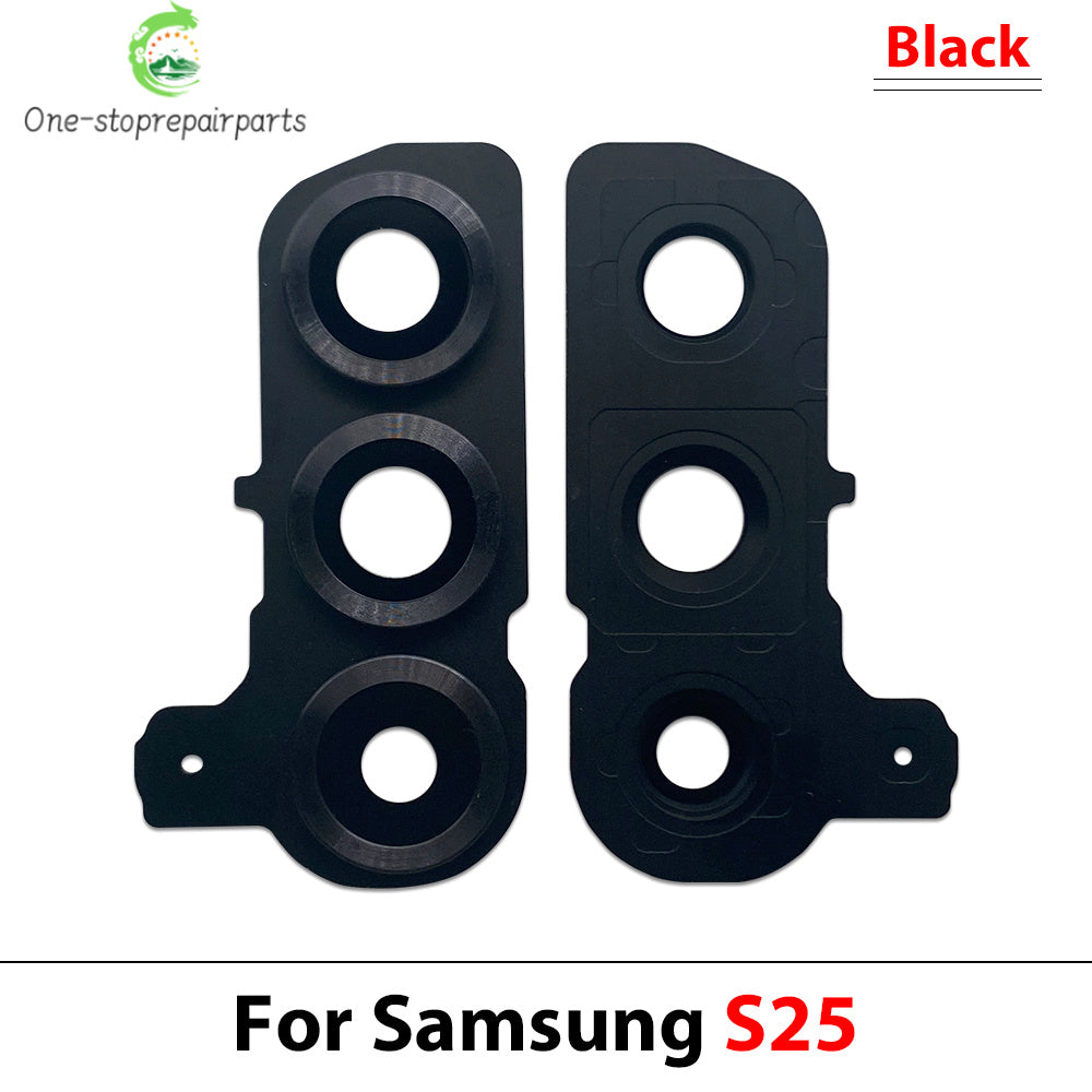 New Rear Camera Glass Lens Cover With Frame Holder For Samsung S20 S21 S22 S23 S24 S25 Plus Ultra 4G 5G Replacement Parts Samsung phone repair parts